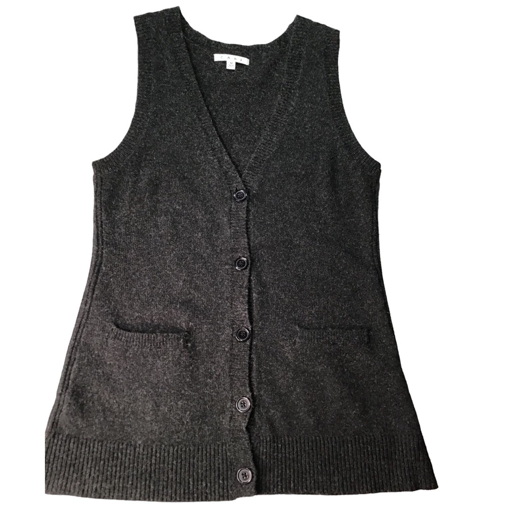 Cabi - Wool Blend Button Front Vest - Size Medium… - image 3